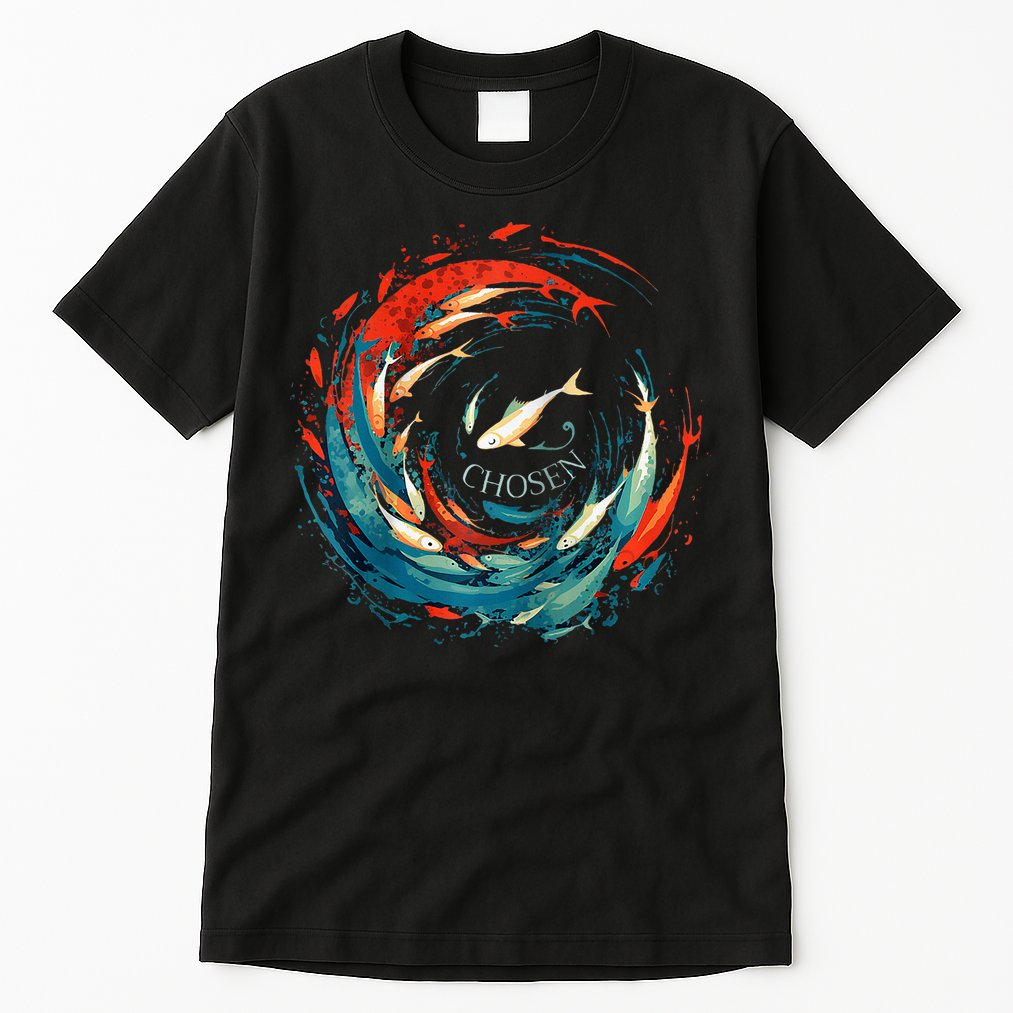 Chosen Fish Swim Against The Current Bible Verse Christian Tall T-Shirt