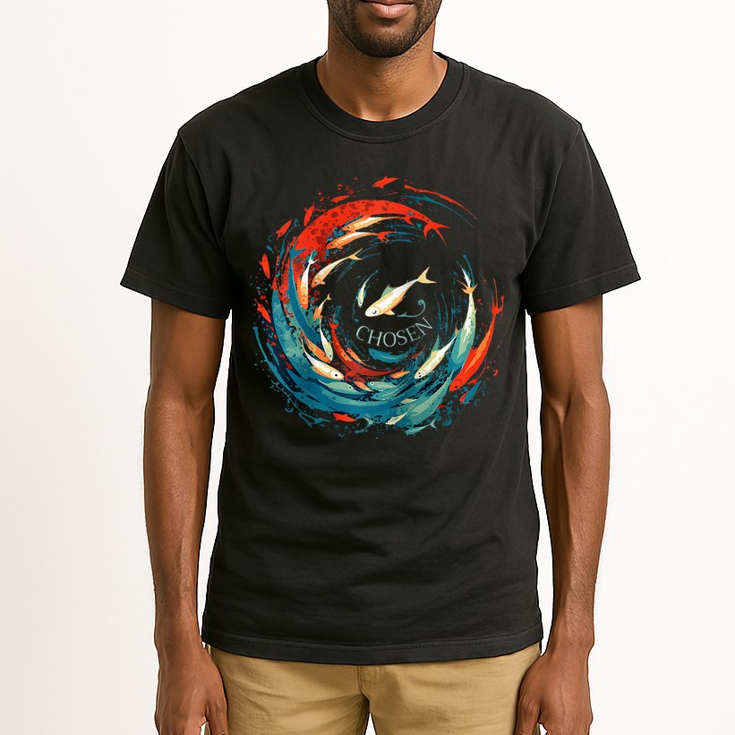 Chosen Fish Swim Against The Current Bible Verse Christian Tall T-Shirt