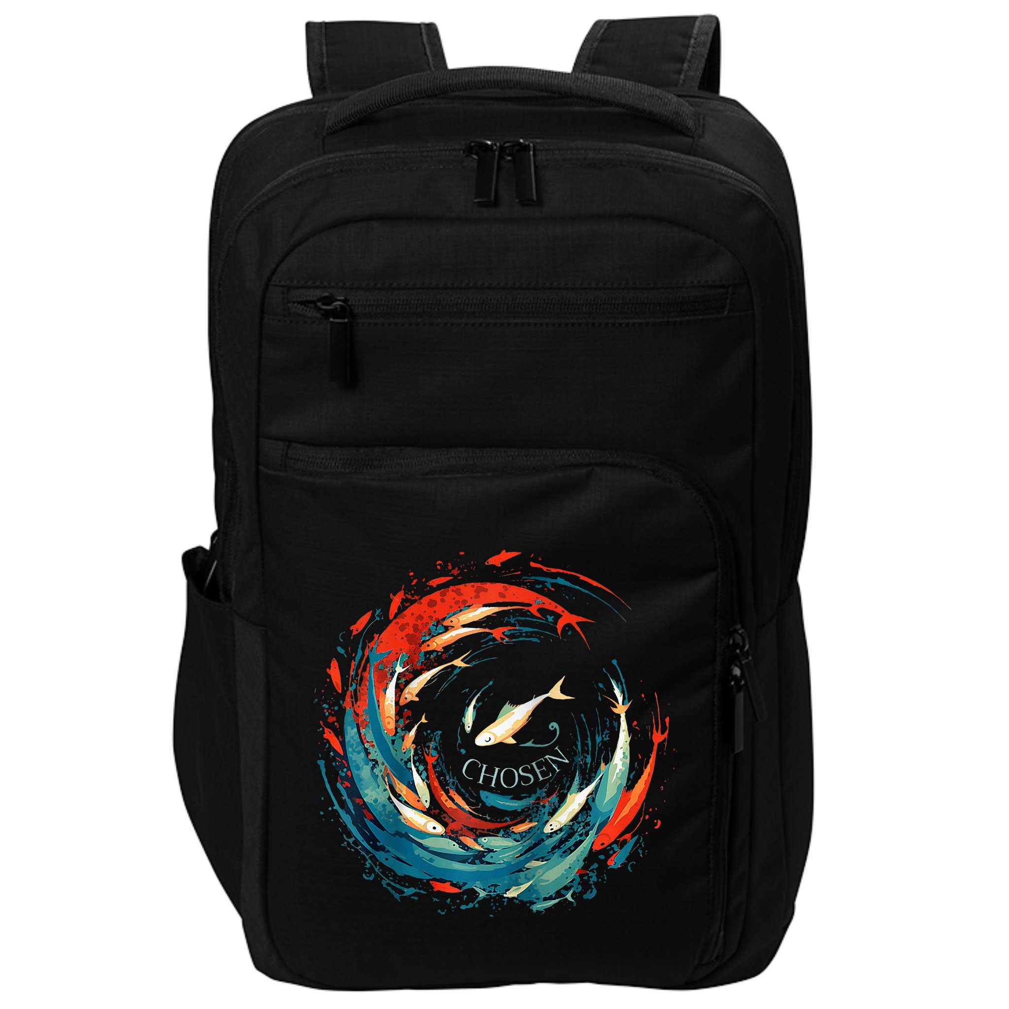 Chosen Fish Swim Against The Current Bible Verse Christian Impact Tech Backpack