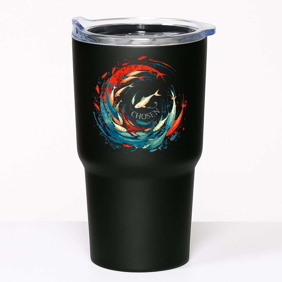 Chosen Fish Swim Against The Current Bible Verse Christian Tumbler