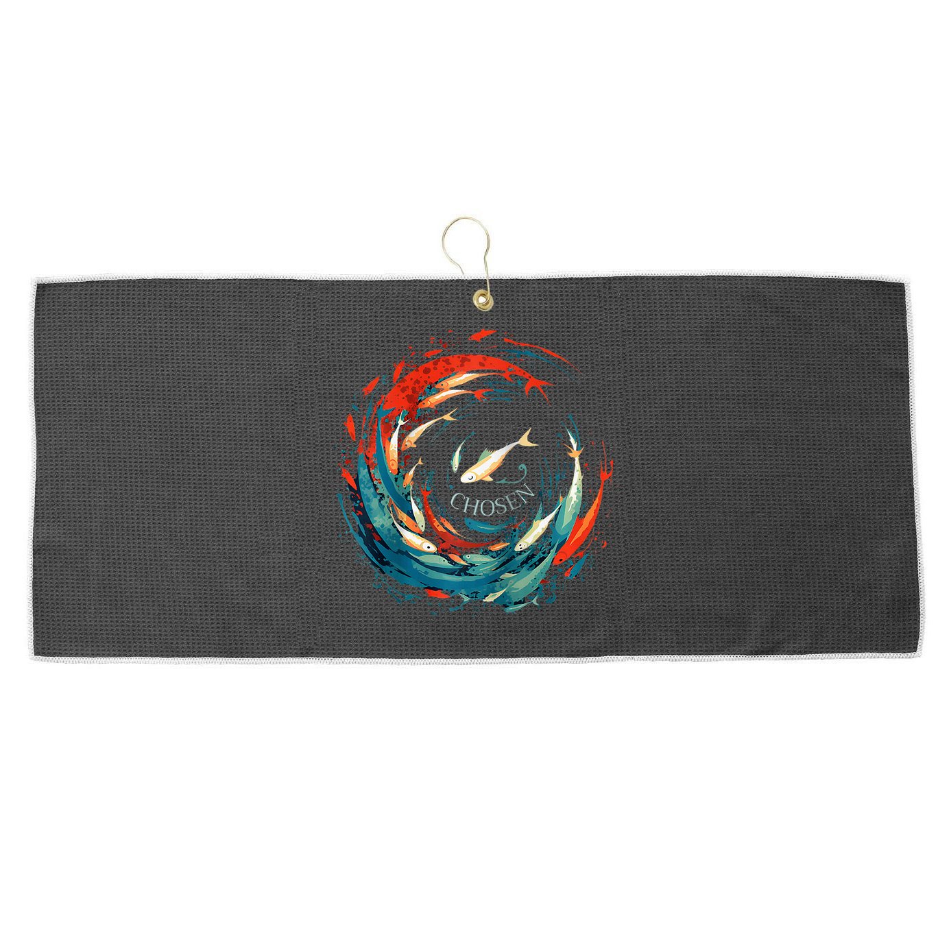 Chosen Fish Swim Against The Current Bible Verse Christian Large Microfiber Waffle Golf Towel