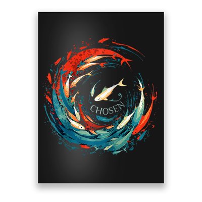 Chosen Fish Swim Against The Current Bible Verse Christian Poster
