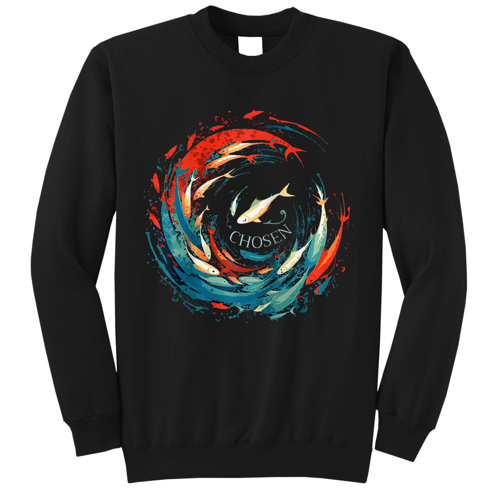 Chosen Fish Swim Against The Current Bible Verse Christian Tall Sweatshirt