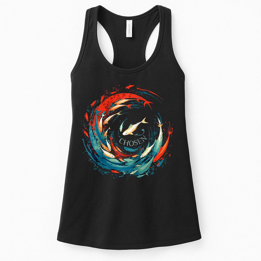 Chosen Fish Swim Against The Current Bible Verse Christian Womens Tank Top