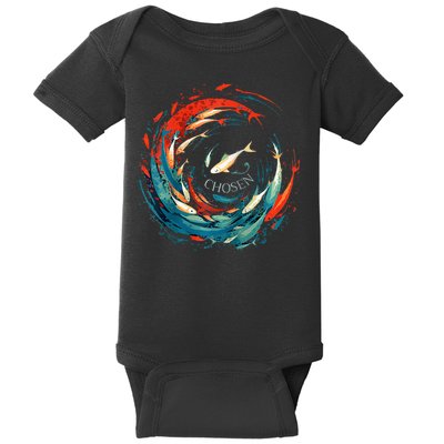 Chosen Fish Swim Against The Current Bible Verse Christian Baby Bodysuit