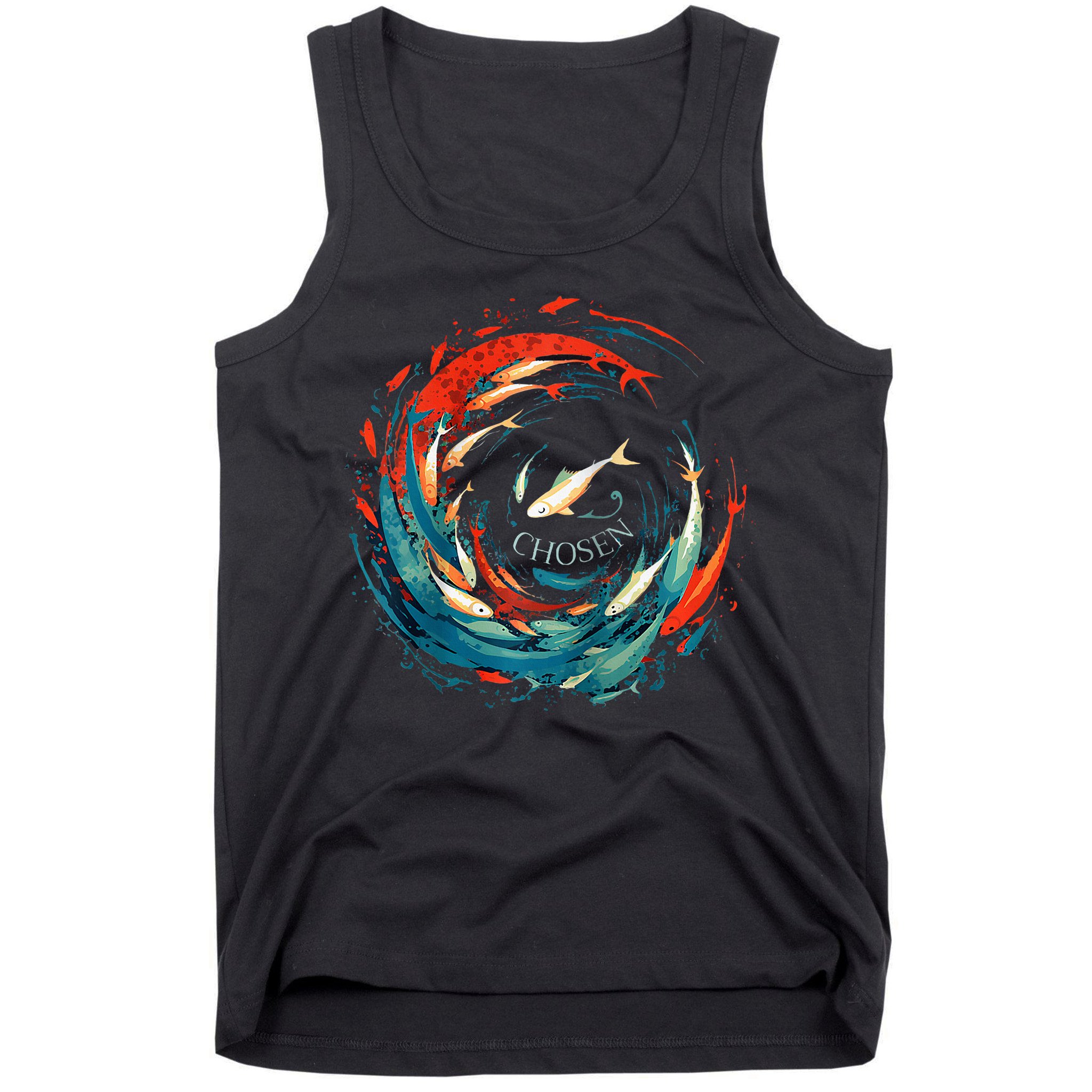 Chosen Fish Swim Against The Current Bible Verse Christian Tank Top