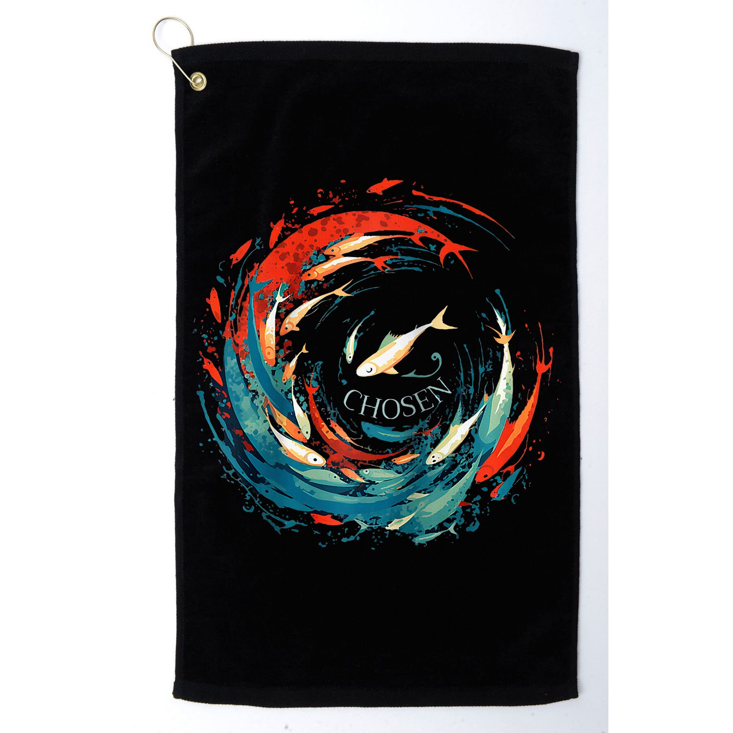 Chosen Fish Swim Against The Current Bible Verse Christian Golf Towel