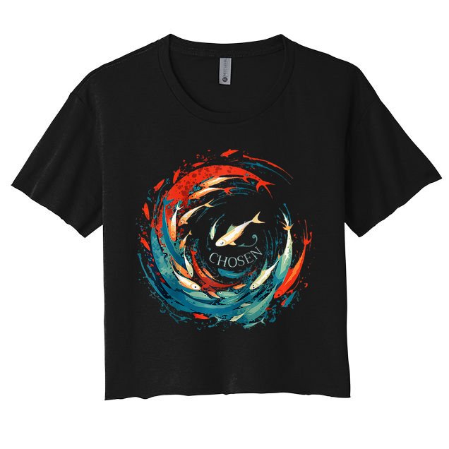 Chosen Fish Swim Against The Current Bible Verse Christian Crop Top