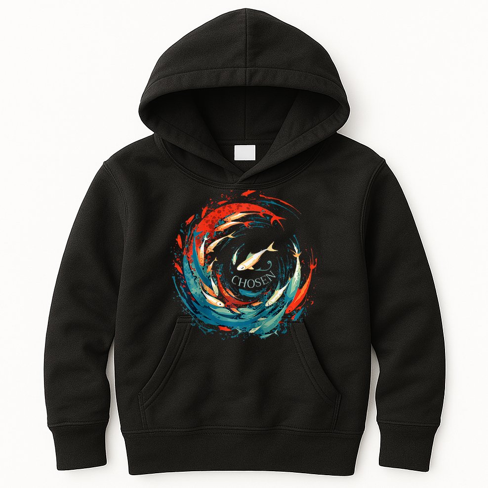 Chosen Fish Swim Against The Current Bible Verse Christian Kids Hoodie