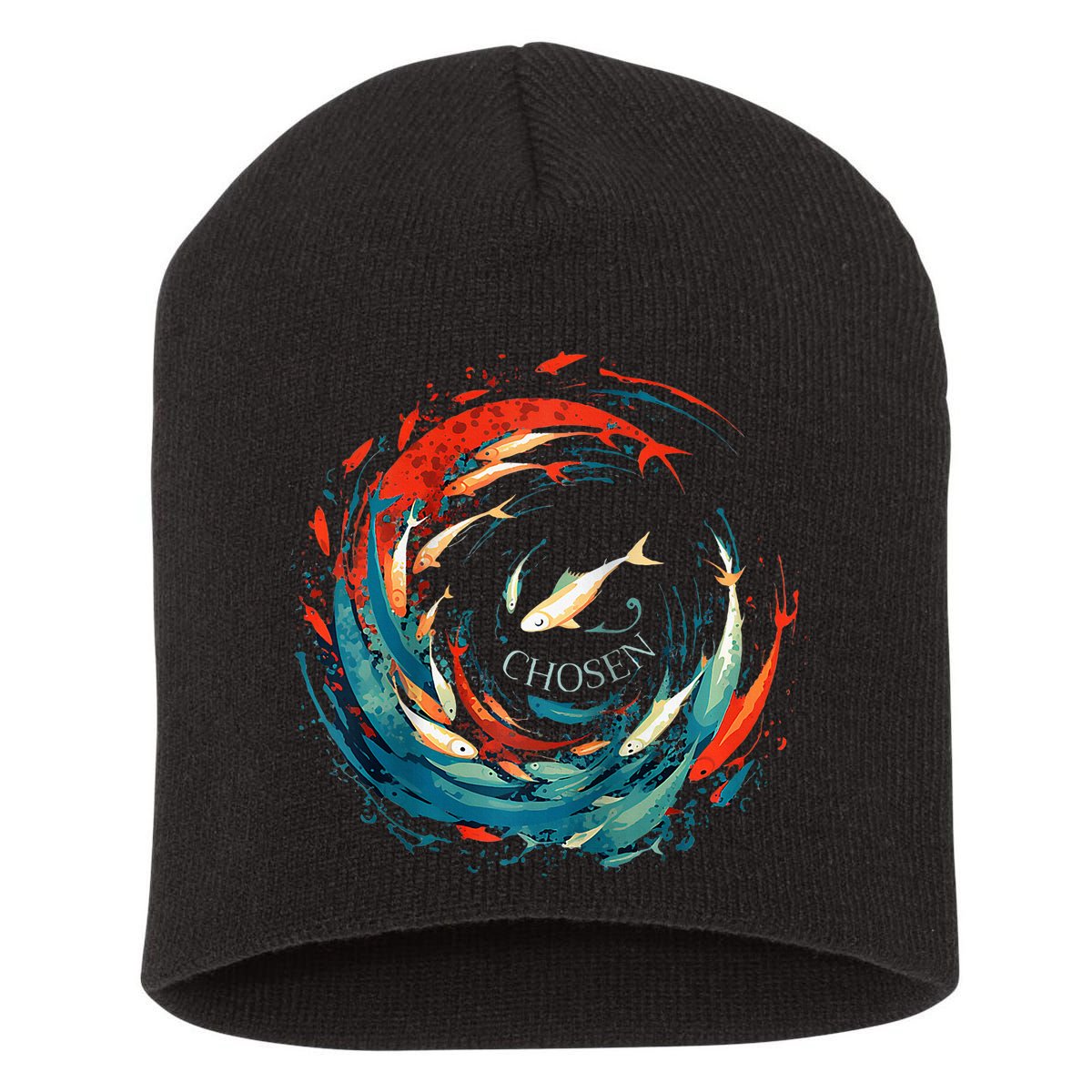 Chosen Fish Swim Against The Current Bible Verse Christian Short Acrylic Beanie