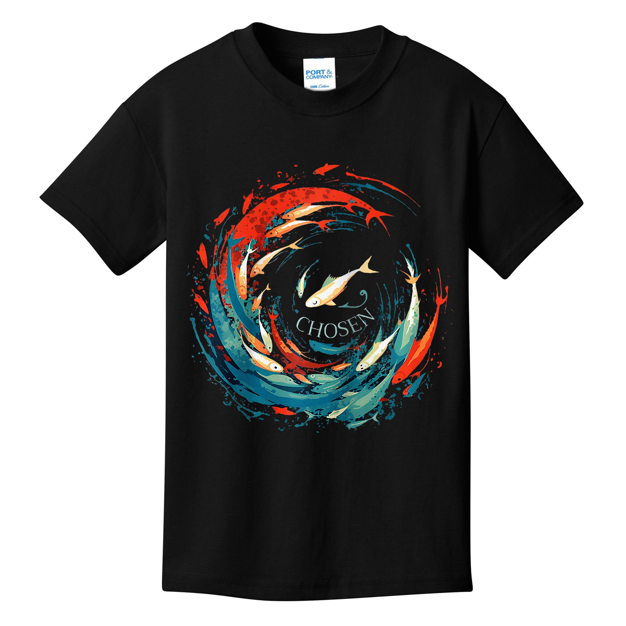 Chosen Fish Swim Against The Current Bible Verse Christian Kids T-Shirt