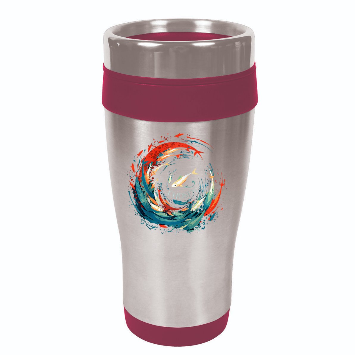 Chosen Fish Swim Against The Current Bible Verse Christian 16oz Travel Tumbler