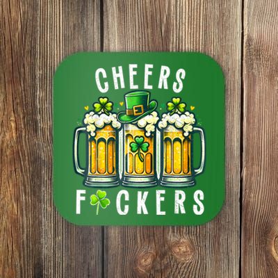 Cheers Fuckers St Patricks Day Funny Beer Drinking Mugs Coaster