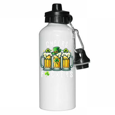 Cheers Fuckers St Patricks Day Funny Beer Drinking Mugs Aluminum Water Bottle