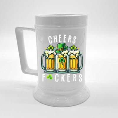 Cheers Fuckers St Patricks Day Funny Beer Drinking Mugs Beer Stein