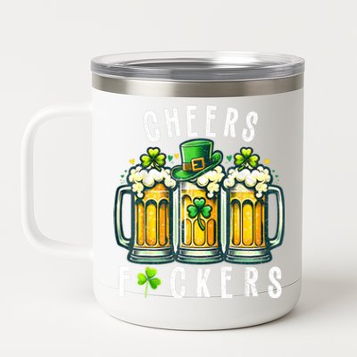 Cheers Fuckers St Patricks Day Funny Beer Drinking Mugs 12 oz Stainless Steel Tumbler Cup