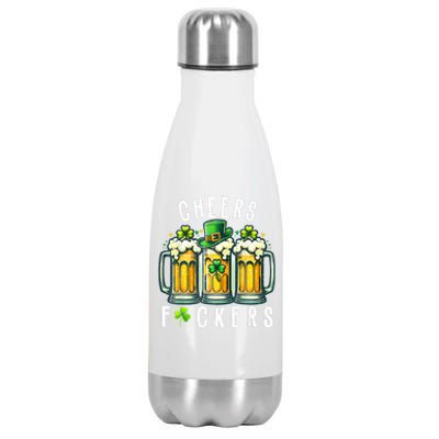 Cheers Fuckers St Patricks Day Funny Beer Drinking Mugs Stainless Steel Insulated Water Bottle