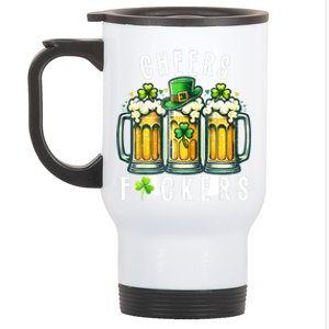 Cheers Fuckers St Patricks Day Funny Beer Drinking Mugs Stainless Steel Travel Mug