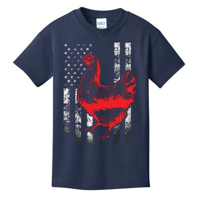 Chicken Farmer Shirts Cool Chicken Flag Kids T-Shirt