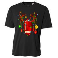 Christmas Football Santa Hat Sports Xmas Team Lovers Holiday Cooling Performance Crew T-Shirt