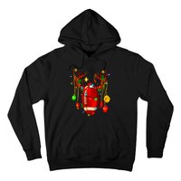 Christmas Football Santa Hat Sports Xmas Team Lovers Holiday Hoodie