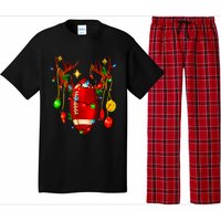 Christmas Football Santa Hat Sports Xmas Team Lovers Holiday Pajama Set