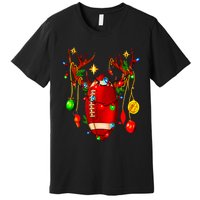 Christmas Football Santa Hat Sports Xmas Team Lovers Holiday Premium T-Shirt