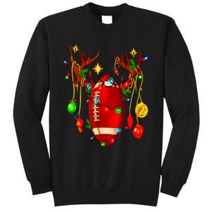 Christmas Football Santa Hat Sports Xmas Team Lovers Holiday Tall Sweatshirt