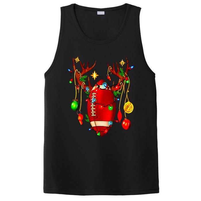 Christmas Football Santa Hat Sports Xmas Team Lovers Holiday PosiCharge Competitor Tank