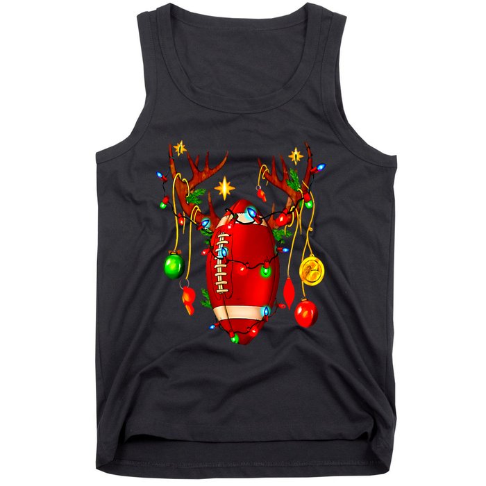 Christmas Football Santa Hat Sports Xmas Team Lovers Holiday Tank Top