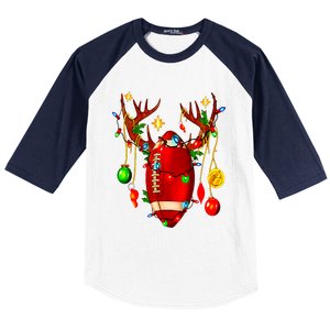 Christmas Football Santa Hat Sports Xmas Team Lovers Holiday Baseball Sleeve Shirt