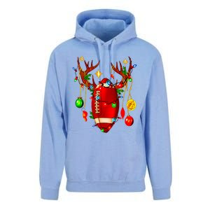 Christmas Football Santa Hat Sports Xmas Team Lovers Holiday Unisex Surf Hoodie