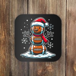 Christmas Football Snowman Holiday Sports Design Coaster