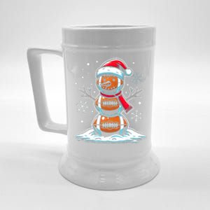 Christmas Football Snowman Holiday Sports Design Beer Stein