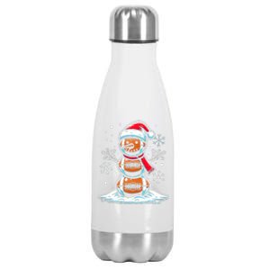 Christmas Football Snowman Holiday Sports Design Stainless Steel Insulated Water Bottle