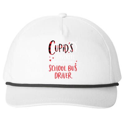 Cupid's Favorite School Bus Driver Red Plaid Valentine's Day Gift Snapback Five-Panel Rope Hat