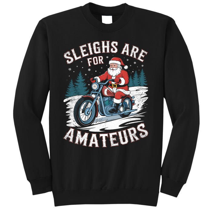 Christmas Funny Santa Claus Humor Xmas Holiday Motorcycle Sweatshirt