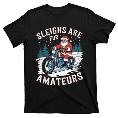 Christmas Funny Santa Claus Humor Xmas Holiday Motorcycle T-Shirt