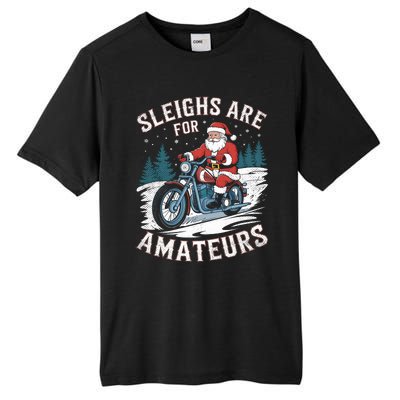 Christmas Funny Santa Claus Humor Xmas Holiday Motorcycle Tall Fusion ChromaSoft Performance T-Shirt