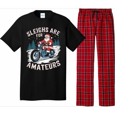 Christmas Funny Santa Claus Humor Xmas Holiday Motorcycle Pajama Set