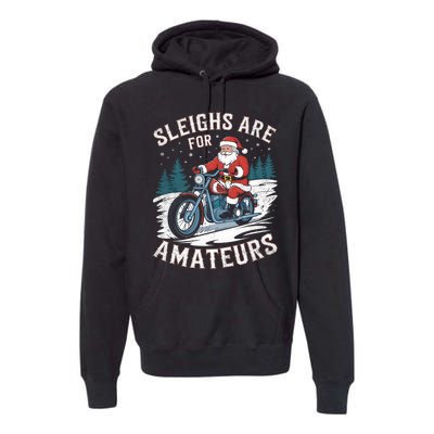 Christmas Funny Santa Claus Humor Xmas Holiday Motorcycle Premium Hoodie