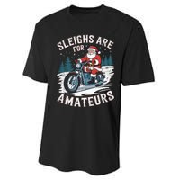 Christmas Funny Santa Claus Humor Xmas Holiday Motorcycle Performance Sprint T-Shirt