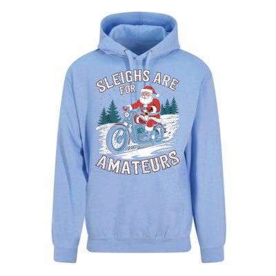 Christmas Funny Santa Claus Humor Xmas Holiday Motorcycle Unisex Surf Hoodie