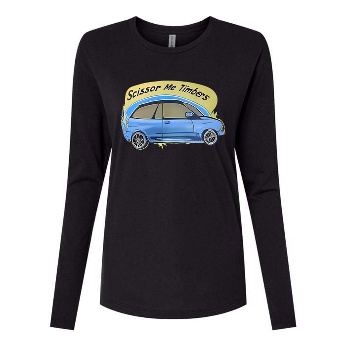 Connor Flintoft Scissor Me Timbers Car Womens Cotton Relaxed Long Sleeve T-Shirt