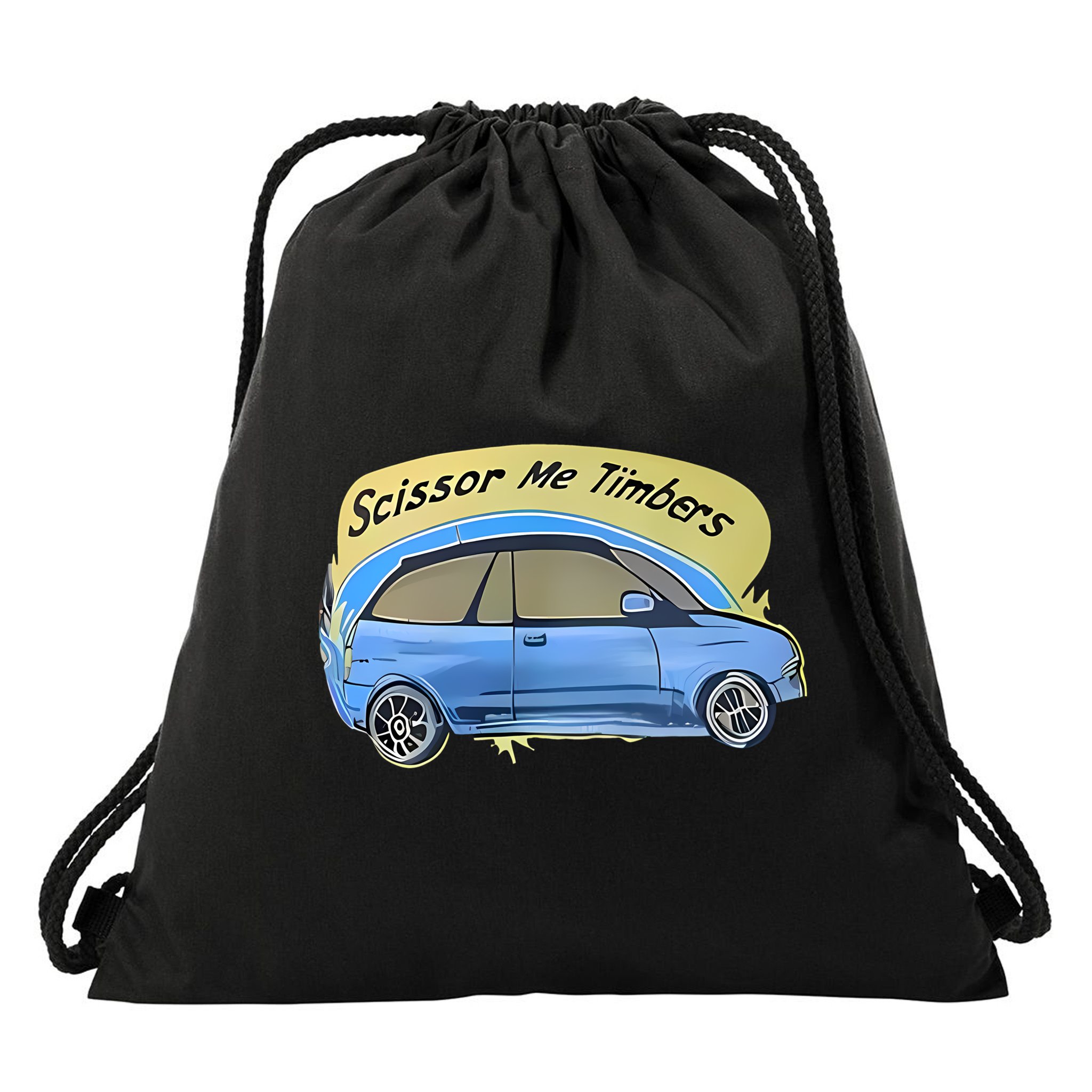 Connor Flintoft Scissor Me Timbers Car Drawstring Bag