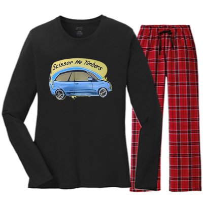 Connor Flintoft Scissor Me Timbers Car Women's Long Sleeve Flannel Pajama Set 