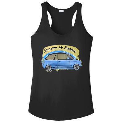 Connor Flintoft Scissor Me Timbers Car Ladies PosiCharge Competitor Racerback Tank