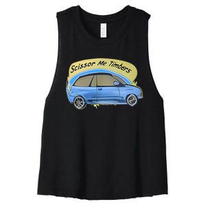 Connor Flintoft Scissor Me Timbers Car Women's Racerback Cropped Tank