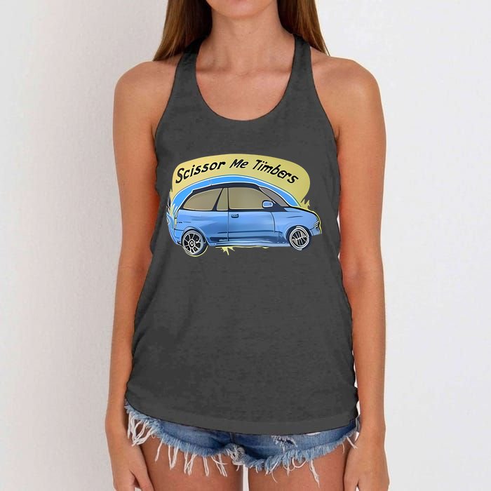 Connor Flintoft Scissor Me Timbers Car Women's Knotted Racerback Tank