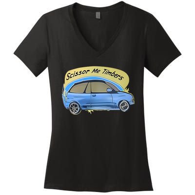 Connor Flintoft Scissor Me Timbers Car Women's V-Neck T-Shirt